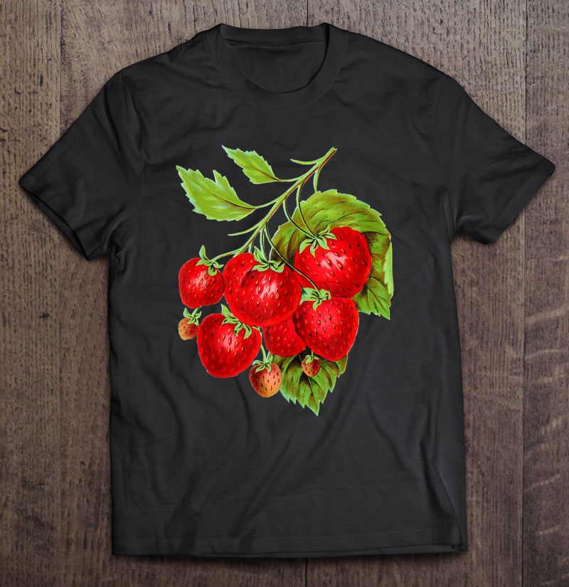 Strawberry Botanical Illustration Fruit Vintage Tank Top Shirt