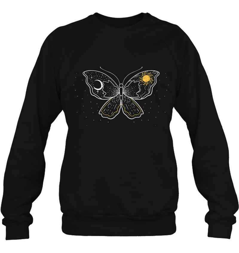 Sun Moon Butterfly Cute Lunar Outer Space Stargazer Gift Sweatshirt