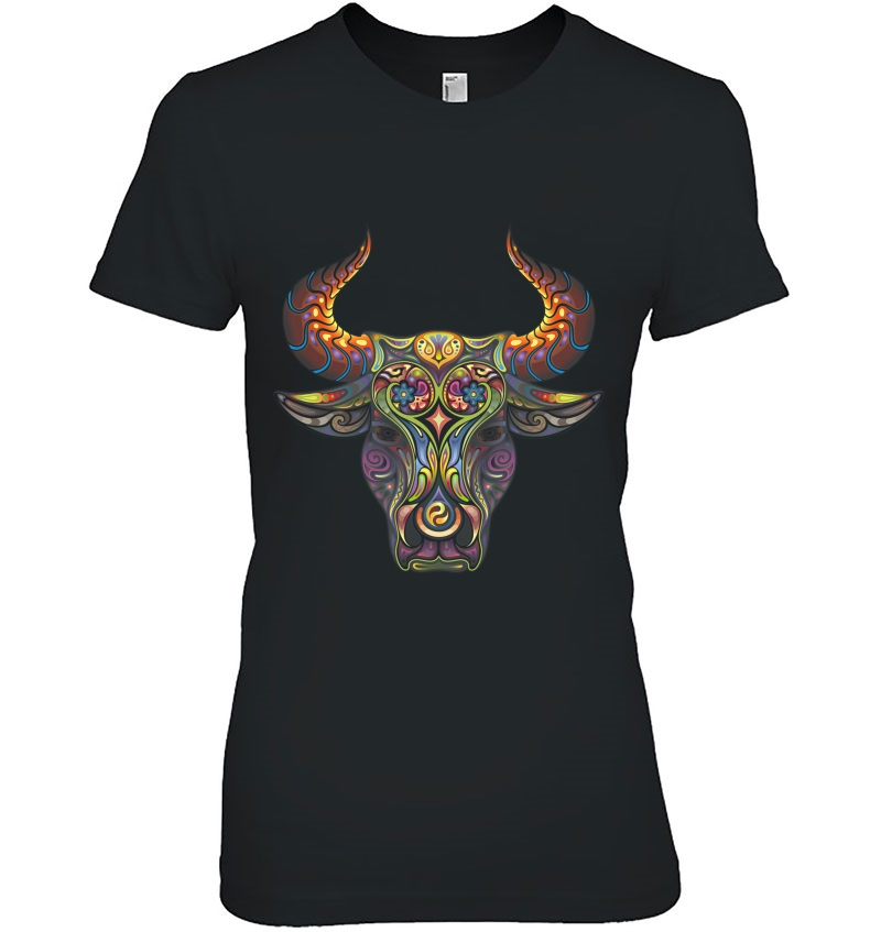 Taurus Zodiac Birthday Cow Bull Floral Farmer Tee Hoodie