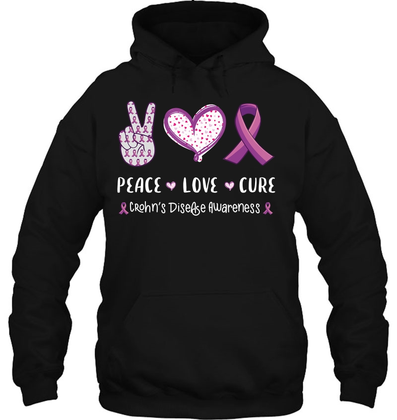 Peace Love Cure Crohn's Disease Awareness Men Women Kids Ibd Mugs