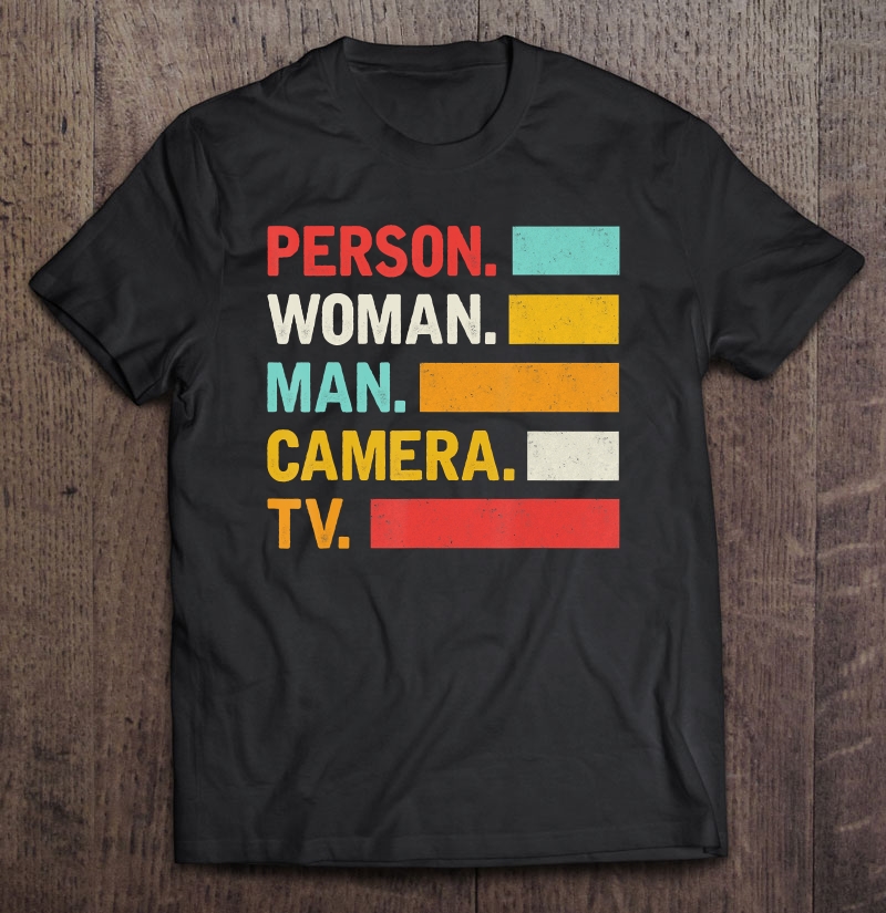 Person Woman Man Camera Tv Vintage Retro Shirt