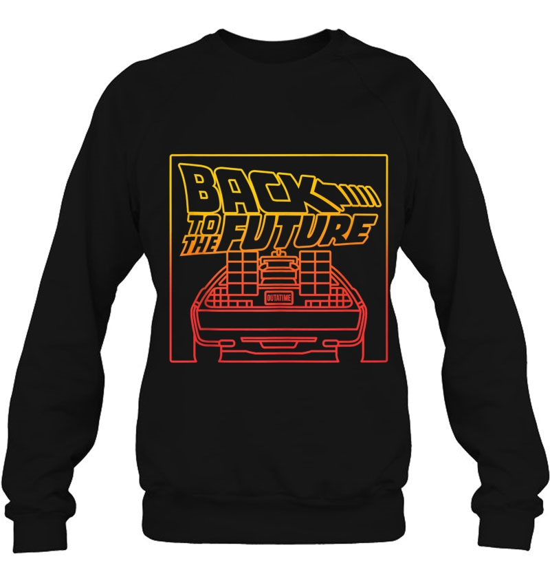 Back To The Future Delorean Gradient Line Art Sweatshirt