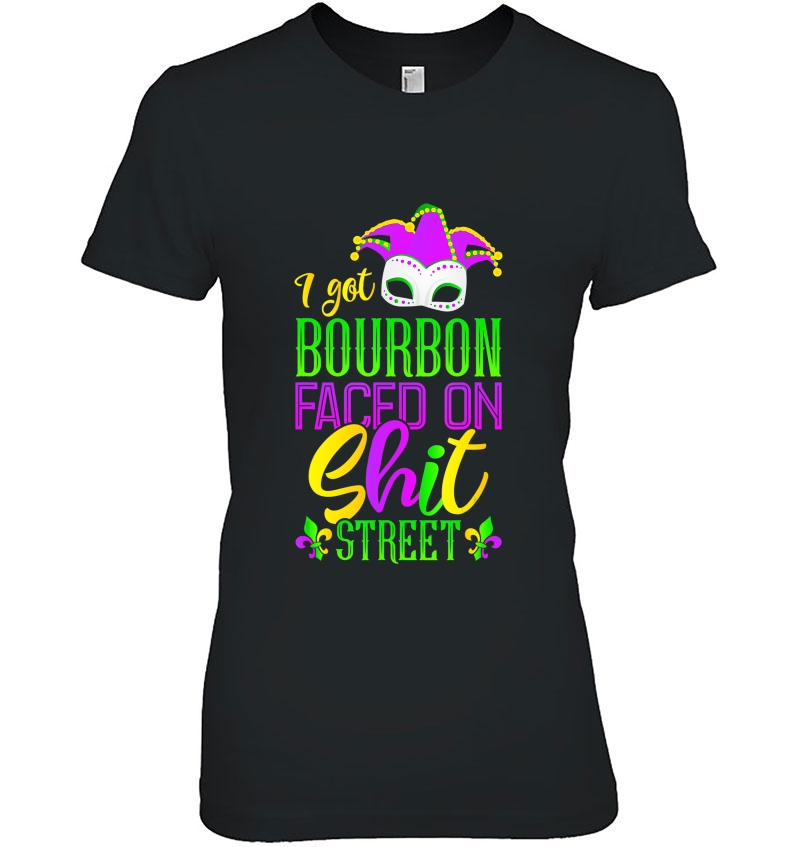 Funny Mardi Gras Bourbon Street Tshirt, New Orleans Drinking Ladies Tee
