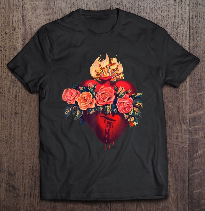 Immaculate Heart Of Mary Vintage Blessed Catholic Art Gift Shirt