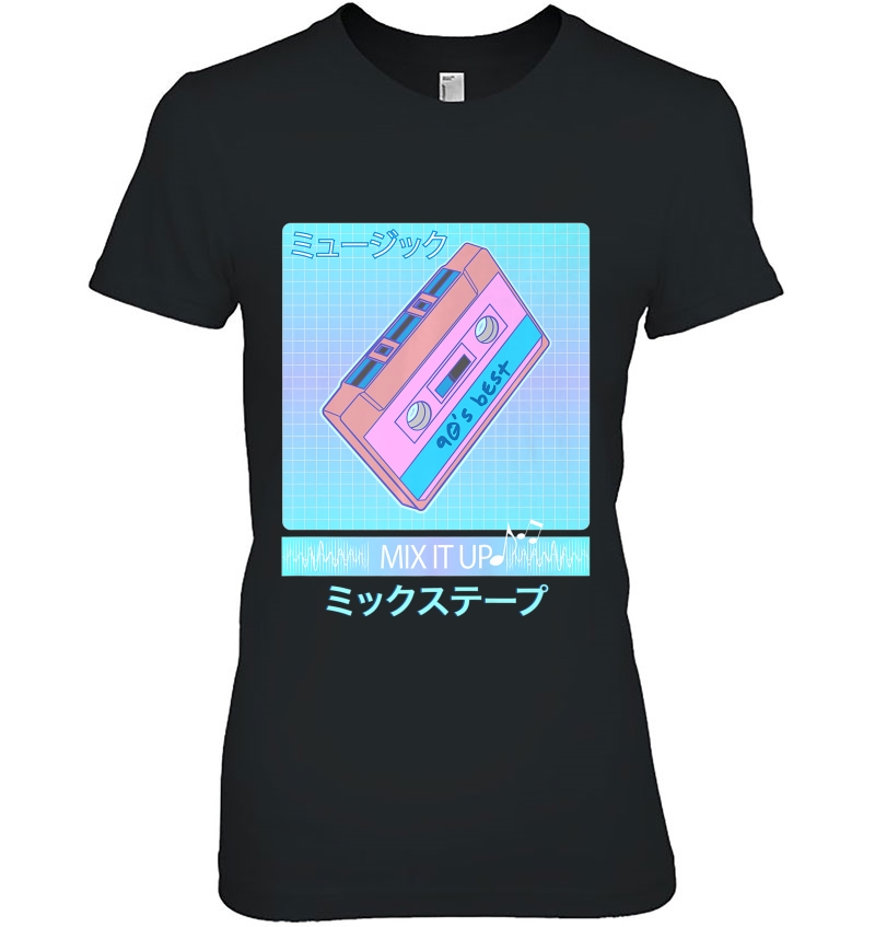 Mix Tape 90S Japanese Otaku Aesthetic Vaporwave Art Tee Ladies Tee