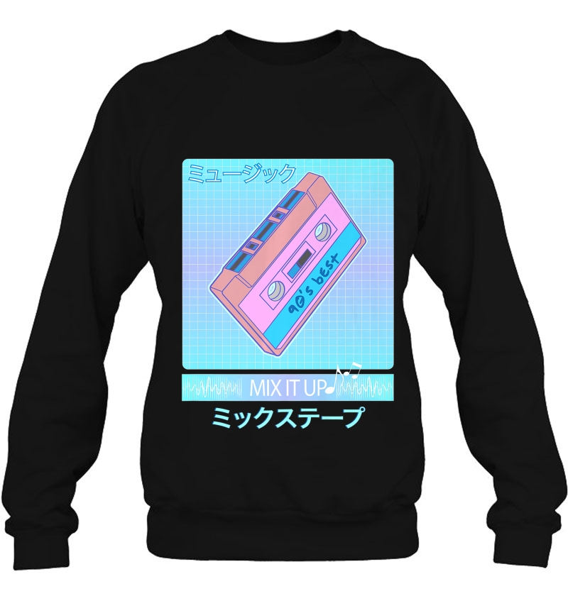 Mix Tape 90S Japanese Otaku Aesthetic Vaporwave Art Tee Sweatshirt