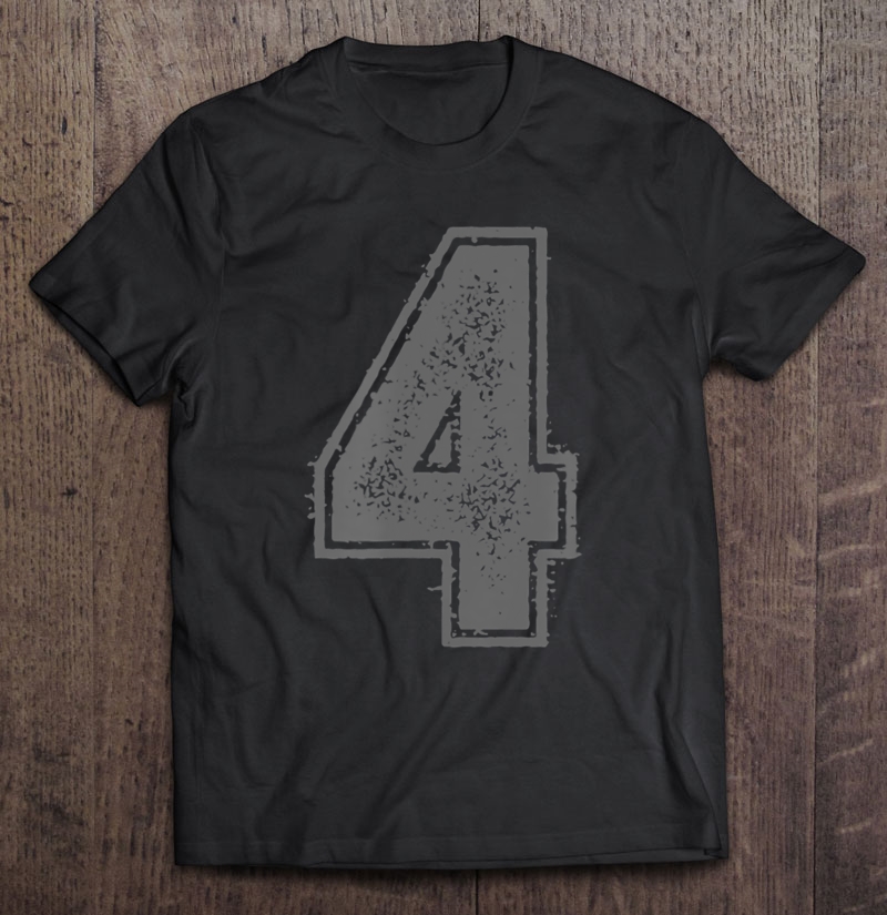 Number 4 Four Vintage College Tee Design Shirt