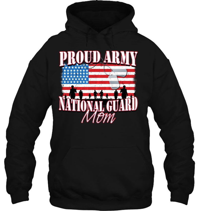 Proud Army National Guard Mom Dog Tag Flag Shirt Mothers Day Mugs