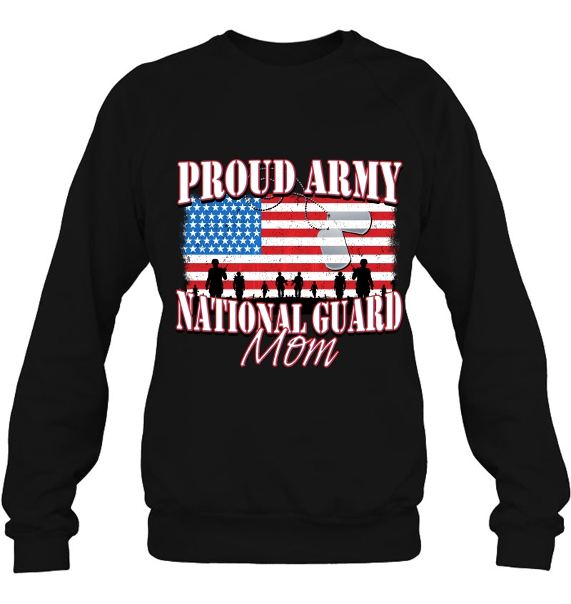 Proud Army National Guard Mom Dog Tag Flag Shirt Mothers Day Mugs