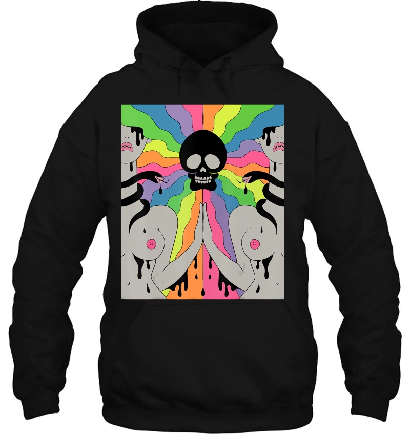 Psychedelic Abstract Nude Art Lsd Hippie Trippy Gift Idea Hoodie