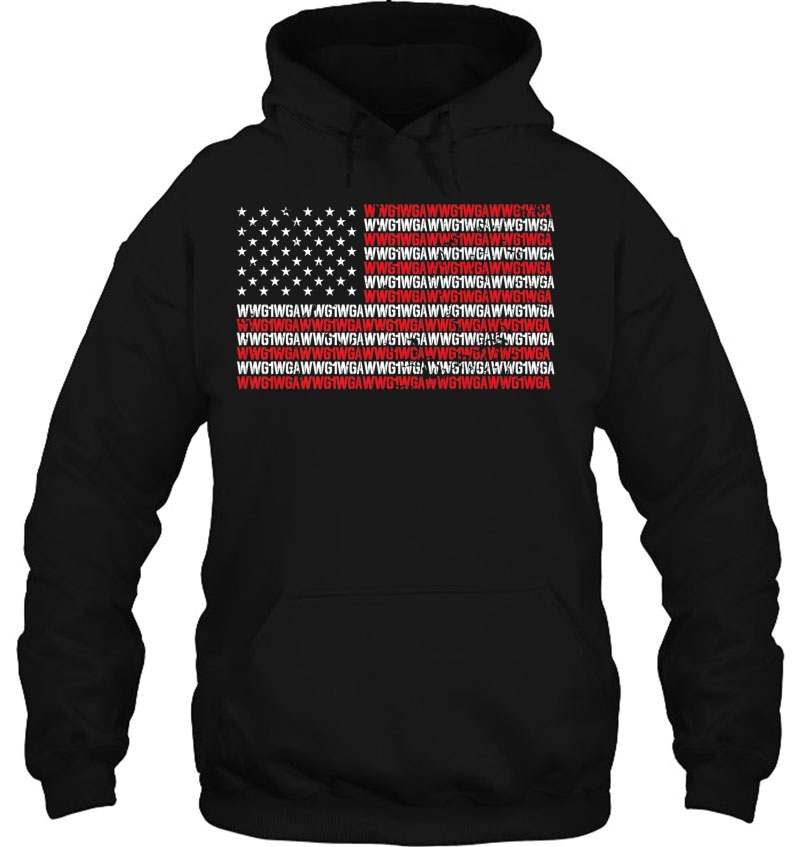 Qanon Patriotic Flag Shirt Where We Go One Q Anon Wwg1wga Premium Hoodie