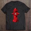 Red Graphic Fire Hydrant Firefighter Work Tee Shirt Tee