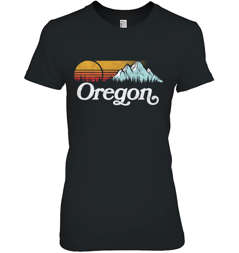 Retro Vibe Oregon Vintage Mountains & Sun Ladies Tee