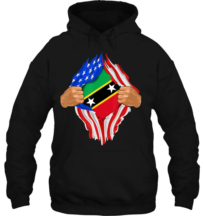 Saint Kitts And Nevis Blood Inside Me Flag Gift Hoodie