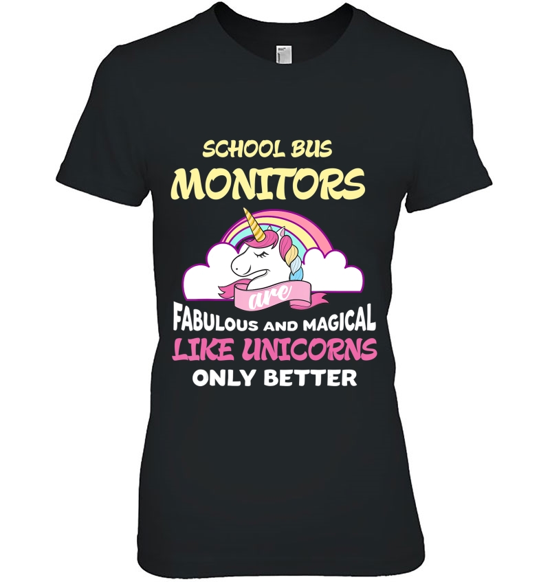 School Bus Monitor Unicorn Gift Ladies Tee