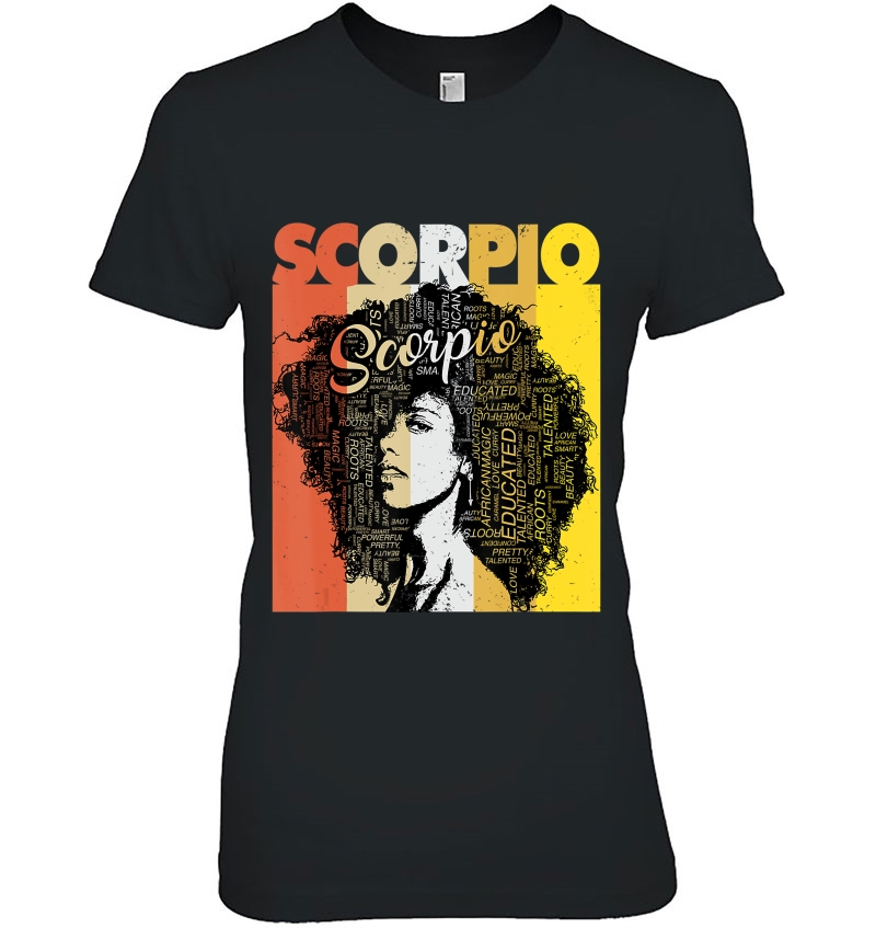 Scorpio Pride - Black Women Natural Hair Art Word Tee Hoodie