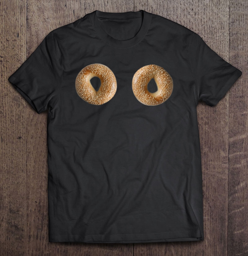 Sesame Seed Bagel Boobs Funny Jewish Deli Sexy Bialy Lox Shirt