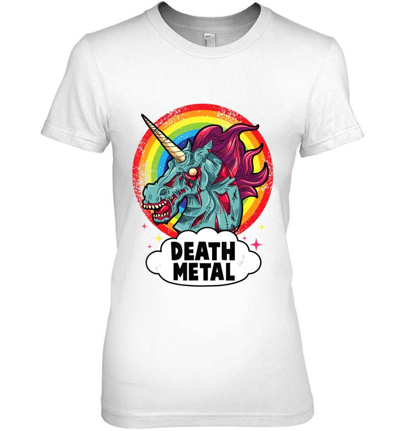 Death Metal Unicorn Rainbow Rocker Emo Zombie Hoodie