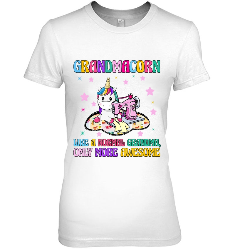 Grandmacorn Like A Normal Grandma Sewing Unicorn Hoodie