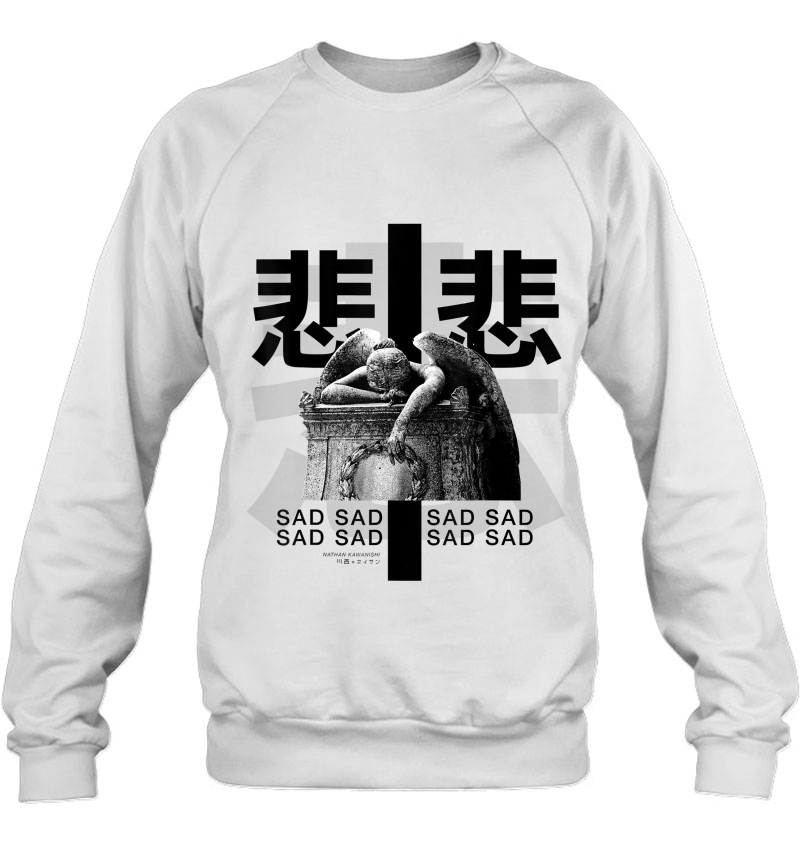 Sad Angel Aesthetic Japanese Streetwear Fashion Graphic Tee Mugs