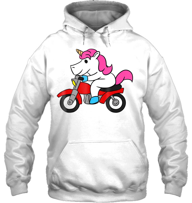 Unicorn Riding Motorcycle Funny Magical Unicorn Tee Mugs