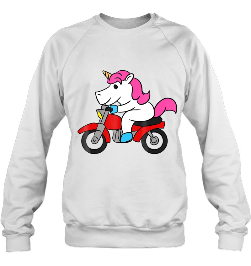 Unicorn Riding Motorcycle Funny Magical Unicorn Tee Mugs