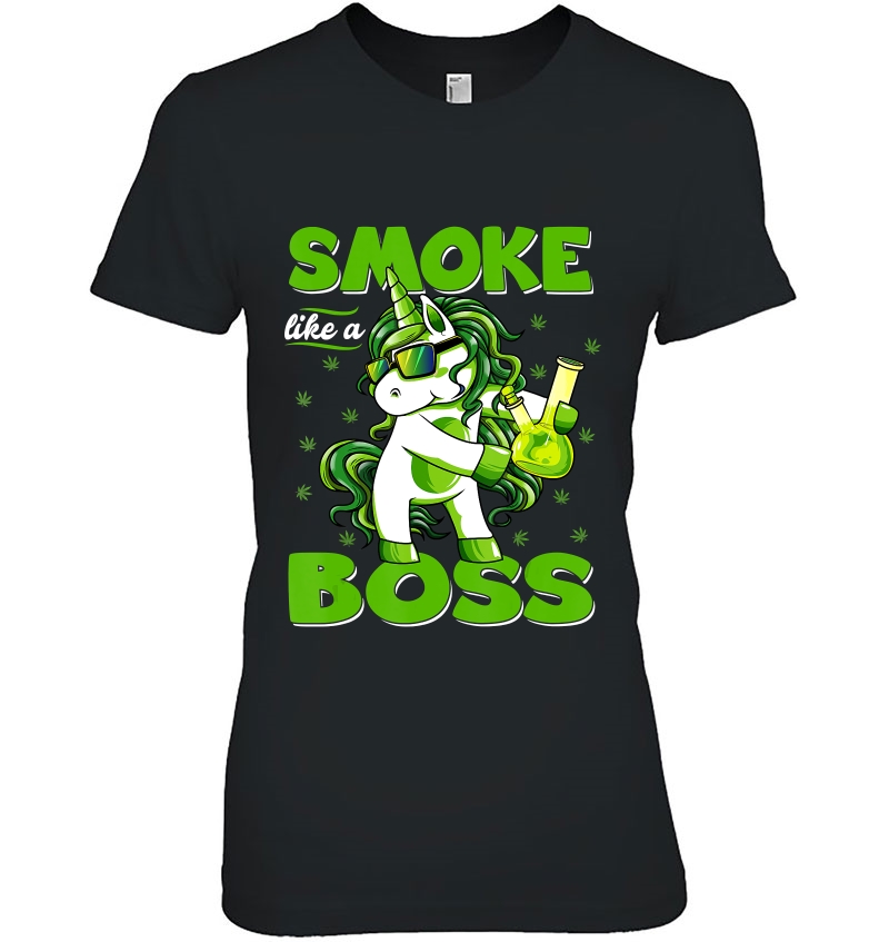 420 Unicorn Smoke Like A Boss Shirt Weed Pot Leaf Marijuana Hoodie