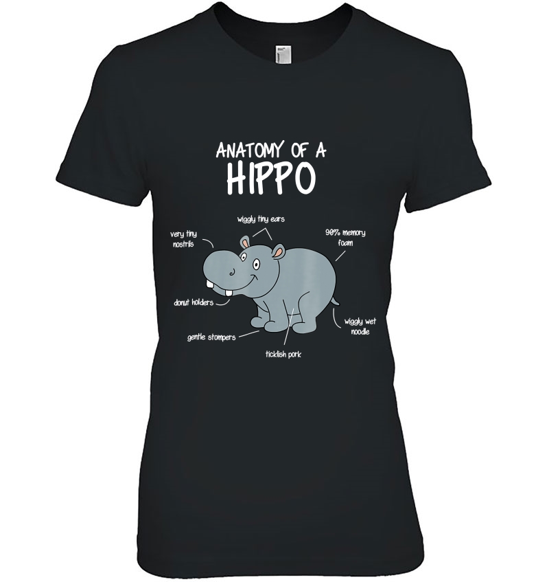 Anatomy Of A Hippo Funny Hippopotamus Body Parts Hoodie