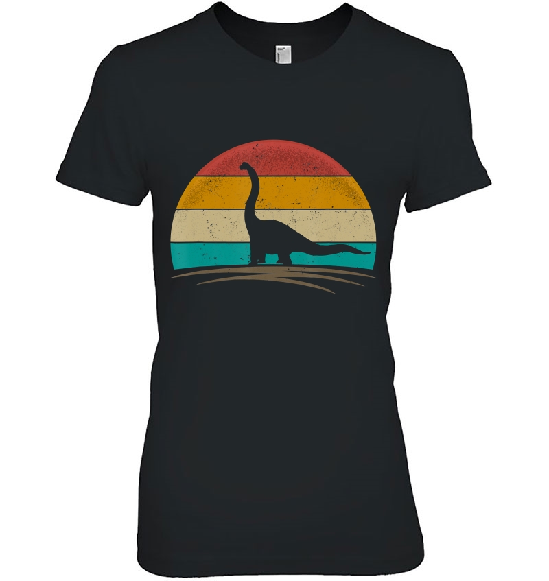 Brachiosaurus Retro Vintage 70S Distressed Men Women Ladies Tee