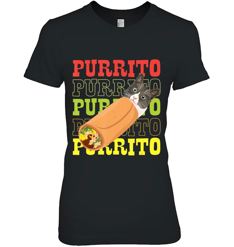 Purrito Burrito Cat Funny Mexican Food Salsa Guac Ladies Tee