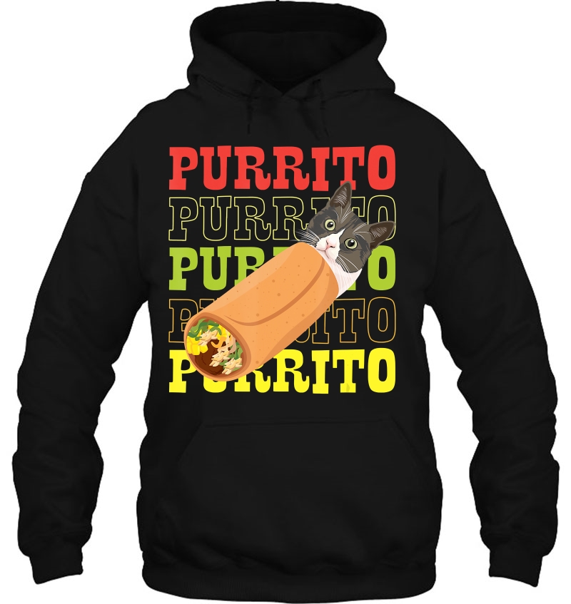 Purrito Burrito Cat Funny Mexican Food Salsa Guac Hoodie