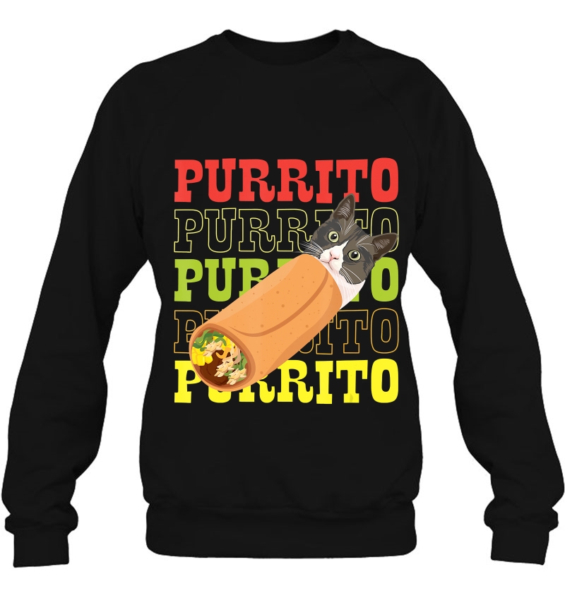 Purrito Burrito Cat Funny Mexican Food Salsa Guac Sweatshirt