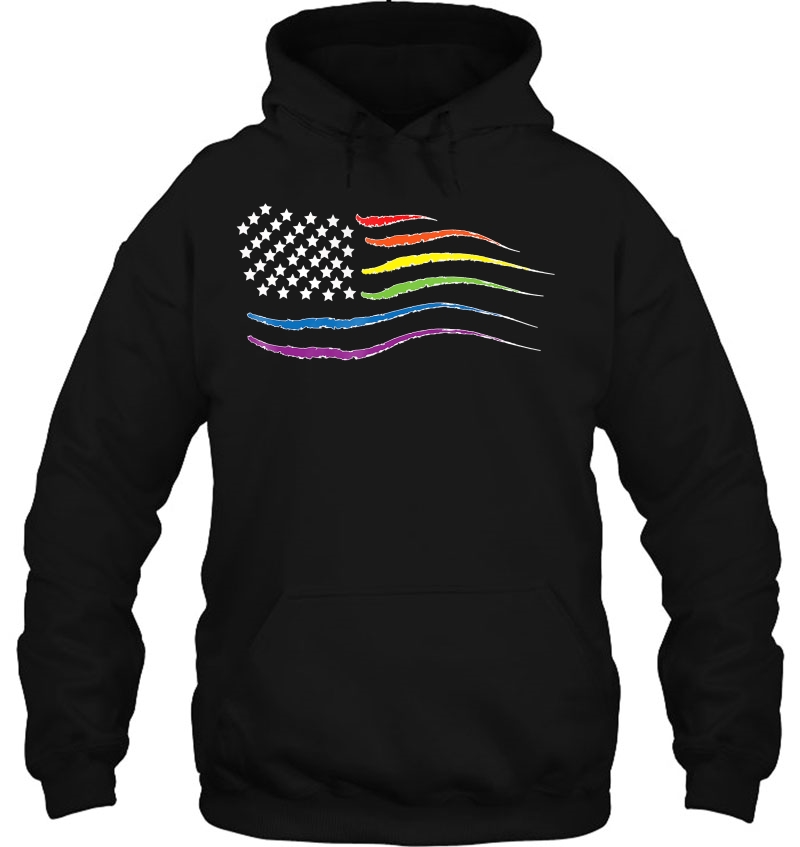 Rainbow American Flag - Gay Pride Flag Lesbian Mugs