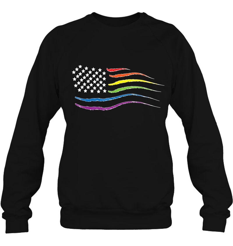 Rainbow American Flag - Gay Pride Flag Lesbian Mugs