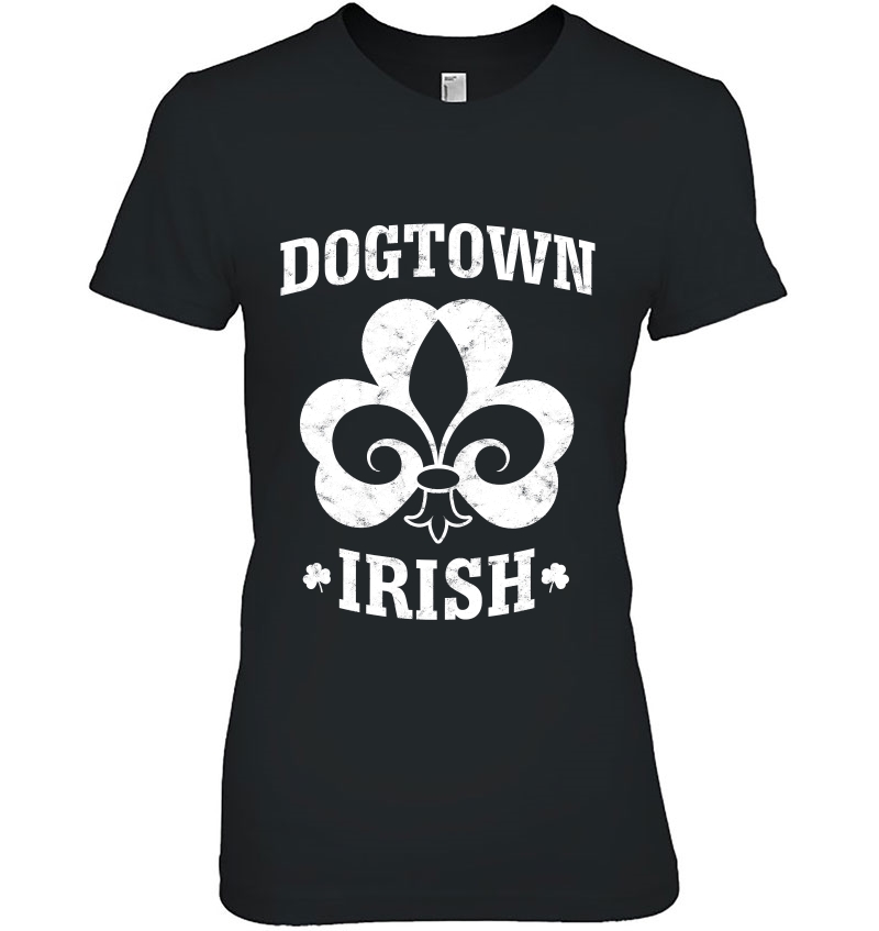 St. Louis Dogtown Fleur De Lis Shamrock Ladies Tee