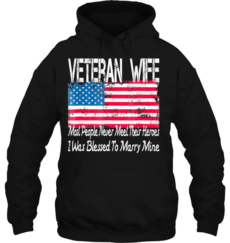 Us Military Veteran Wife Shirt Blessed To Marry My Hero Gift Mugs