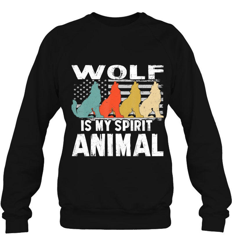 Wolf Shirt Vintage American Flag Spirit Animal Mugs