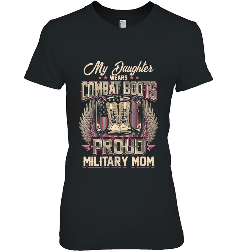 Womens My Daughter Wears Combat Boots - Proud Military Mom Hoodie