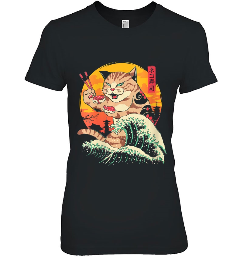 Womens Neko Sushi Wave Ladies Tee