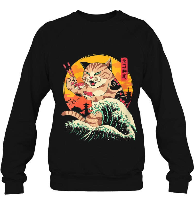 Womens Neko Sushi Wave Sweatshirt