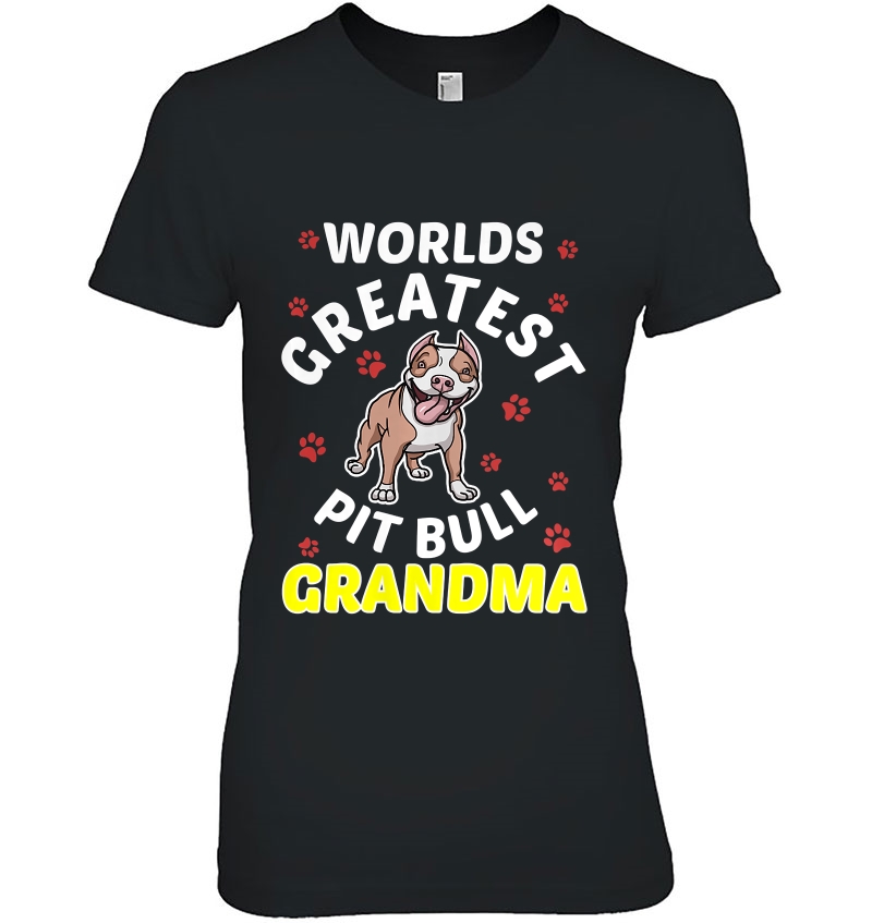 Womens Worlds Greatest Pitbull Grandma Love My Dog Paw Hoodie