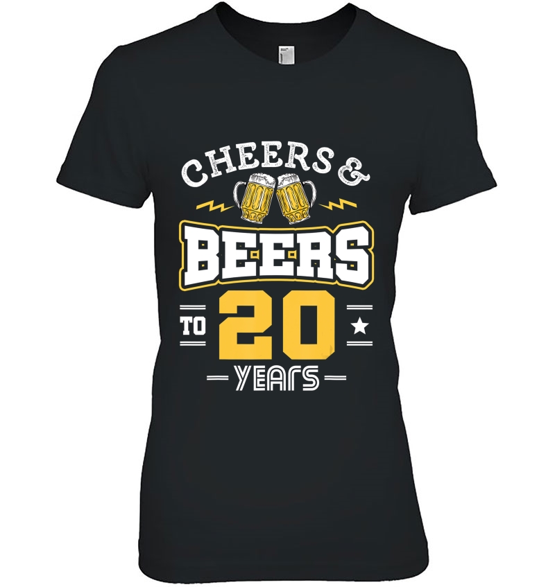 20Th Birthday Cheers And Beers To 20 Years Funny Gift Hoodie