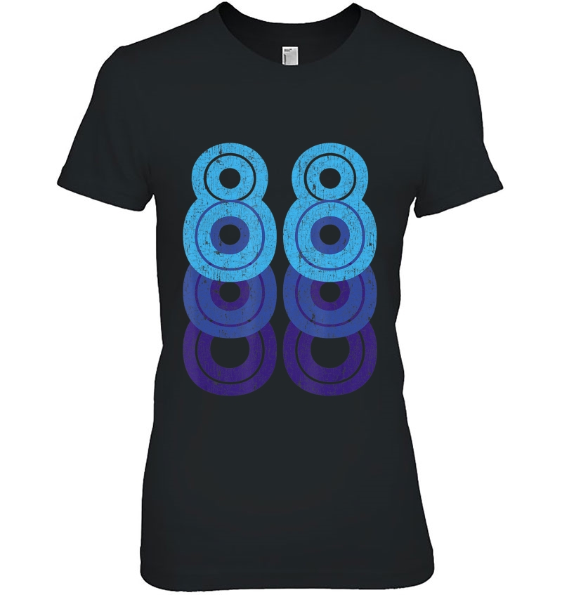 88 Lucky Number 88Th Year Birthday Age Sports Team Vintage Ladies Tee