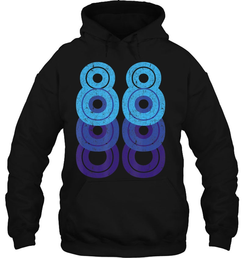 88 Lucky Number 88Th Year Birthday Age Sports Team Vintage Hoodie