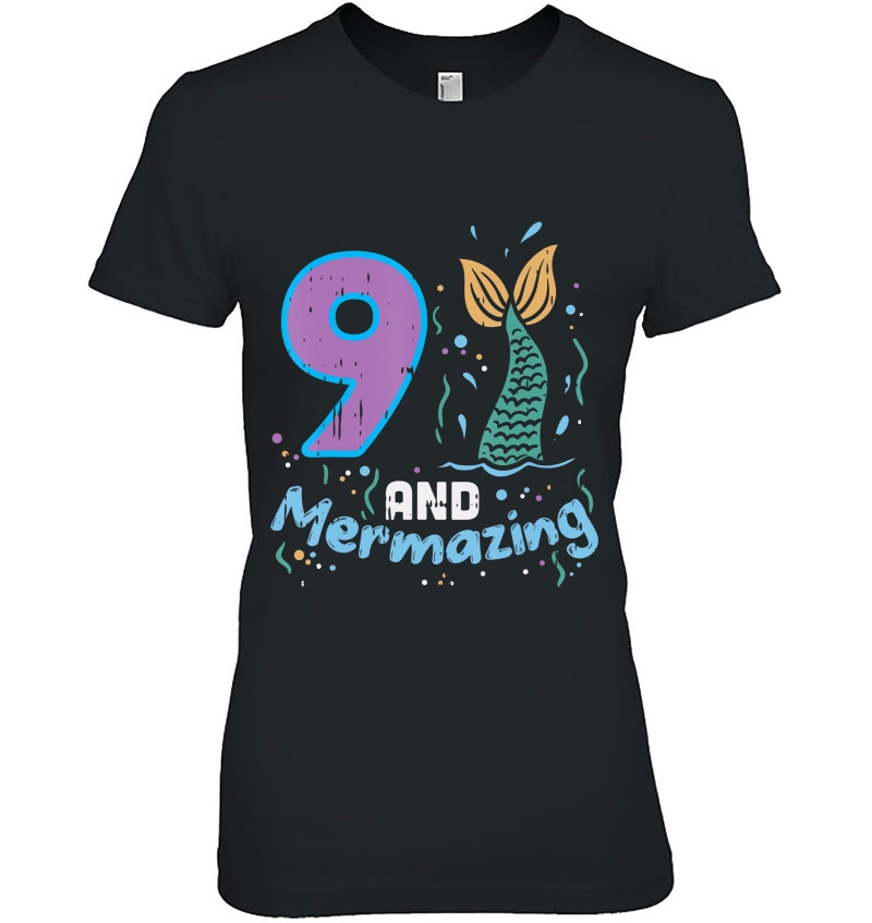 9 And Mermazing Cute Mermaid 9Th Birthday Party Girls Gift Hoodie