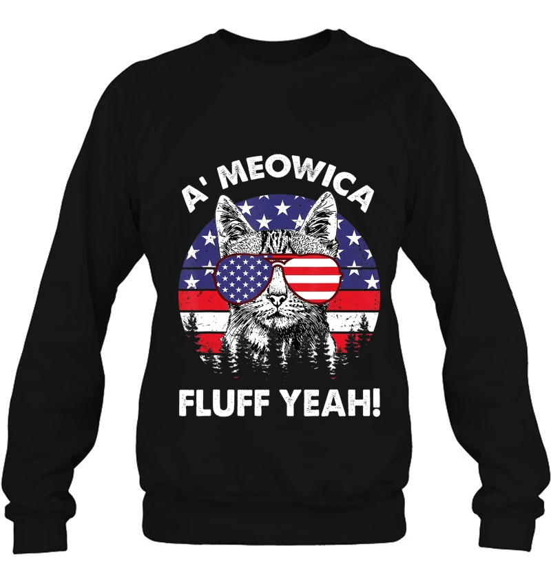 A'meowica Fluff Yeah Patriotic American 4Th Of July Tshirt G Mugs