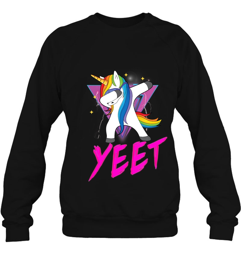 Dabbing Dancing Yeet Colorful Unicorn Celebration Funny Sweatshirt