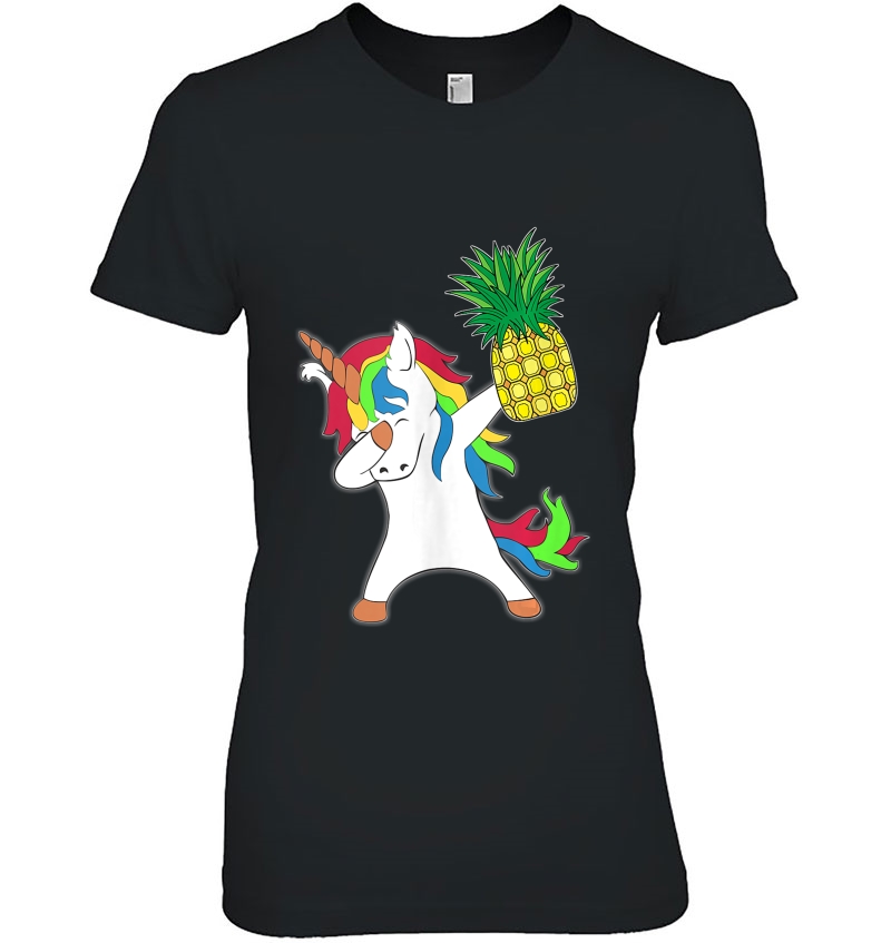 Dabbing Unicorn Horse Pineapple Aloha Beach Hawaiian Gift Tank Top Ladies Tee