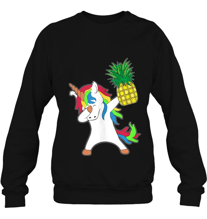 Dabbing Unicorn Horse Pineapple Aloha Beach Hawaiian Gift Tank Top Sweatshirt