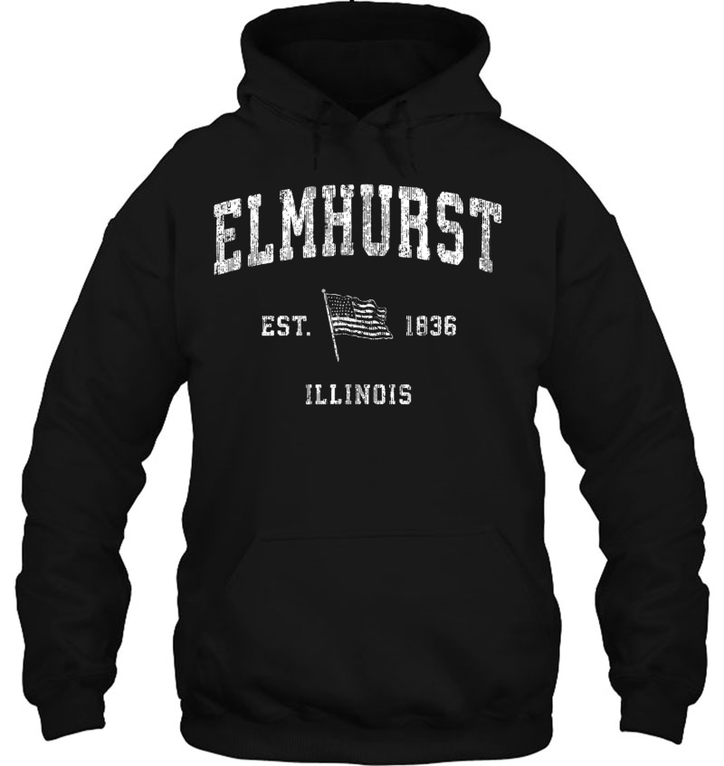 Elmhurst Illinois Il Vintage Us Flag Sports Tee Mugs